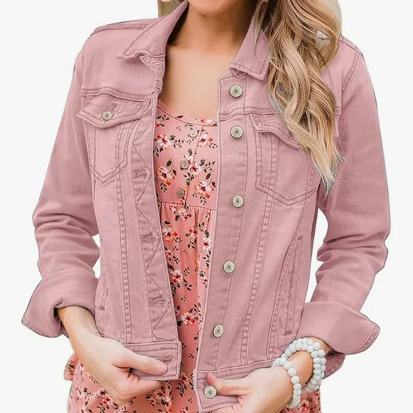 Pink Denim Jacket Size Medium - Picture 4 of 10